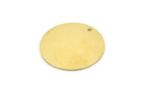 Brass Round Tag, 4 Raw Brass Round Charms With 1 Hole, Stamping Blanks (26x1mm) A2312