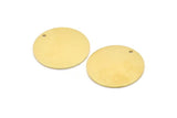 Brass Round Tag, 4 Raw Brass Round Charms With 1 Hole, Stamping Blanks (26x1mm) A2312