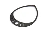 Black Drop Blank, 2 Oxidized Black Brass Moon Phases Blanks, Findings (45x36x0.80mm) M1006 H1311