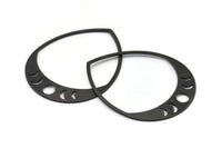 Black Drop Blank, 2 Oxidized Black Brass Moon Phases Blanks, Findings (45x36x0.80mm) M1006 H1311