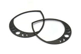 Black Drop Blank, 2 Oxidized Black Brass Moon Phases Blanks, Findings (45x36x0.80mm) M1006 H1311