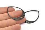 Black Drop Blank, 2 Oxidized Black Brass Moon Phases Blanks, Findings (45x36x0.80mm) M1006 H1311
