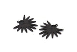 Black Sun Charm, 2 Oxidized Black Brass Sun Charms With 1 Loop, Pendants, Earrings (29x28x2mm) N0719 H1376