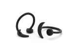 Black Ring Settings, 3 Oxidized Black Brass Moon And Planet Ring With 1 Stone Setting - Pad Size 5mm N0821 S1164