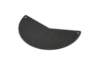 Black Moon Charm, 2 Textured Oxidized Black Brass Moon Charms With 2 Holes, Blanks (38x18x0.80mm) M240