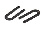 Black U Shaped Charm, 12 Textured Oxidized Black Brass U Shaped Charms With 3 Holes, Connectors, Blanks (30x13x0.80mm) M259 S1214