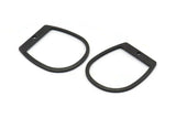 Black D Shaped Charm, 20 Oxidized Black Brass D Shaped Charms With 1 Hole, D Shape Rings (25x22x0.80mm) M451 S1183