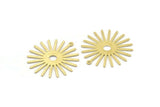 Brass Sun Charm, 10 Textured Raw Brass Sun Charms With 1 Loop (31x30x0.80mm) M02228