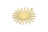 Brass Sun Charm, 10 Textured Raw Brass Sun Charms With 1 Loop (31x30x0.80mm) M02227