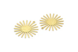 Brass Sun Charm, 10 Textured Raw Brass Sun Charms With 1 Loop (31x30x0.80mm) M02227