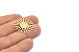Brass Sun Charm, 10 Textured Raw Brass Sun Charms With 1 Loop (31x30x0.80mm) M02227