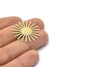 Brass Sun Blank, 10 Raw Brass Sun Blanks, Findings, Connectors (30x0.80mm) M02226