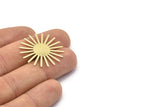 Brass Sun Blank, 10 Raw Brass Sun Blanks, Findings, Connectors (30x0.80mm) M02226