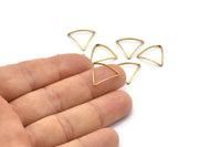 Brass Triangle Charm, 50 Raw Brass Open Cambered Triangle Ring Charms (17x0.6x0.9mm) Bs 1213