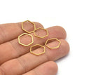 Hexagon Ring Charm, 50 Raw Brass Hexagon Rings (14x1mm) BS 1222