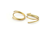 Wire Ring Setting - 12 Raw Brass Ring Settings (17mm) Bs-1235