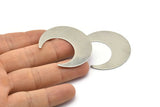 Steel Moon Blank, 8 Steel Moon Blanks, Stamping Blanks (42x16x0.70mm) M02234