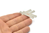 Steel Rectangle Blank, 24 Steel Rectangle Blanks, Stamping Blanks (40x6x0.70mm) M02236