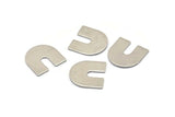 Steel U Shaped Blank, 24 Steel U Shaped Stamping Blanks, Findings (15x0.70mm) M02239
