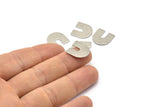 Steel U Shaped Blank, 24 Steel U Shaped Stamping Blanks, Findings (15x0.70mm) M02239