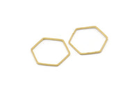 Hexagon Ring Charm, 50 Raw Brass Hexagon Shaped Ring Charms (18x0.6x0.9mm) Bs 1203