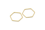 Hexagon Ring Charm, 50 Raw Brass Hexagon Shaped Ring Charms (18x0.6x0.9mm) Bs 1203