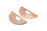 Copper Sun Blank, 50 Raw Copper Semi Circle Blanks (36x17x0.6mm) M02077