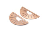 Copper Sun Blank, 6 Raw Copper Semi Circle Blanks (36x17x0.6mm) M02077