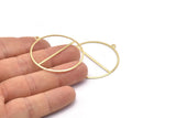 Brass Circle Charm, 4 Raw Brass Circle Charms With 1 Loop, Pendants, Earrings, Findings (41x38x0.6mm) M02063
