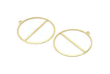 Brass Circle Charm, 4 Raw Brass Circle Charms With 1 Loop, Pendants, Earrings, Findings (41x38x0.6mm) M02063