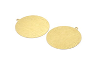 Brass Circle Charm, 4 Textured Raw Brass Circle Charms With 1 Loop, Pendants, Earrings, Findings (41x38x0.6mm) M02052