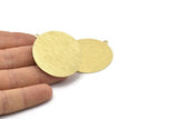 Brass Circle Charm, 4 Textured Raw Brass Circle Charms With 1 Loop, Pendants, Earrings, Findings (41x38x0.6mm) M02052