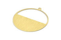 Brass Circle Charm, 4 Textured Raw Brass Circle Charms With 1 Loop, Pendants, Earrings, Findings (41x38x0.6mm) M02065