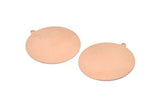 Copper Circle Charm, 4 Raw Copper Circle Charms With 1 Loop, Pendants, Earrings, Findings (41x38x0.6mm) M02059