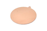 Copper Circle Charm, 4 Raw Copper Circle Charms With 1 Loop, Pendants, Earrings, Findings (41x38x0.6mm) M02059