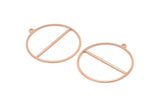 Copper Circle Charm, 4 Raw Copper Circle Charms With 1 Loop, Pendants, Earrings, Findings (41x38x0.6mm) M02078