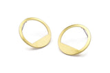 Brass Round Earring, 8 Raw Brass Round Stud Earrings (21x0.90mm) M990 A2332