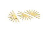 Brass Sun Blank, 8 Textured Raw Brass Sun Blanks, Findings (32x14x0.60mm) M02062