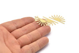 Brass Sun Blank, 8 Textured Raw Brass Sun Blanks, Findings (32x14x0.60mm) M02062
