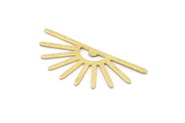 Brass Sun Blank, 8 Textured Raw Brass Sun Blanks, Findings (32x14x0.60mm) M02061