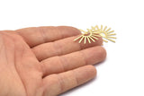 Brass Sun Blank, 8 Textured Raw Brass Sun Blanks, Findings (32x14x0.60mm) M02061