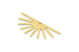 Brass Sun Charm, 8 Textured Raw Brass Sun Charms With 1 Hole (32x14x0.60mm) M02072