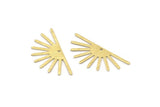 Brass Sun Charm, 8 Textured Raw Brass Sun Charms With 1 Hole (32x14x0.60mm) M02072