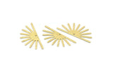 Brass Sun Charm, 8 Textured Raw Brass Sun Charms With 1 Hole (32x14x0.60mm) M02072