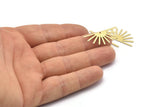 Brass Sun Charm, 8 Textured Raw Brass Sun Charms With 1 Hole (32x14x0.60mm) M02072