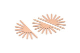 Copper Sun Blank, 8 Raw Copper Sun Blanks, Findings (32x14x0.80mm) M02058