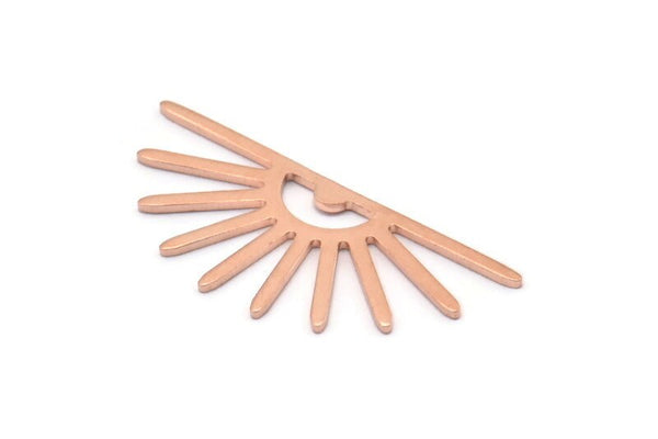 Copper Sun Blank, 8 Raw Copper Sun Blanks, Findings (32x14x0.80mm) M02079