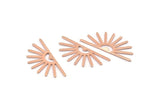 Copper Sun Blank, 8 Raw Copper Sun Blanks, Findings (32x14x0.80mm) M02079