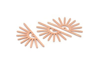 Copper Sun Charm, 8 Raw Copper Sun Charms With 1 Hole, Findings (32x14x0.60mm) M02080