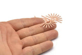 Copper Sun Charm, 8 Raw Copper Sun Charms With 1 Hole, Findings (32x14x0.60mm) M02080